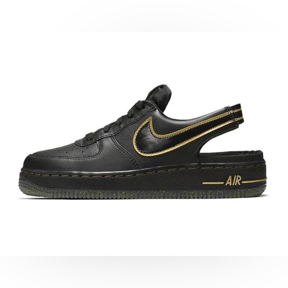 New In Box Nike Air Force One VTF Gold and Black slingback - Picture 3 of 10